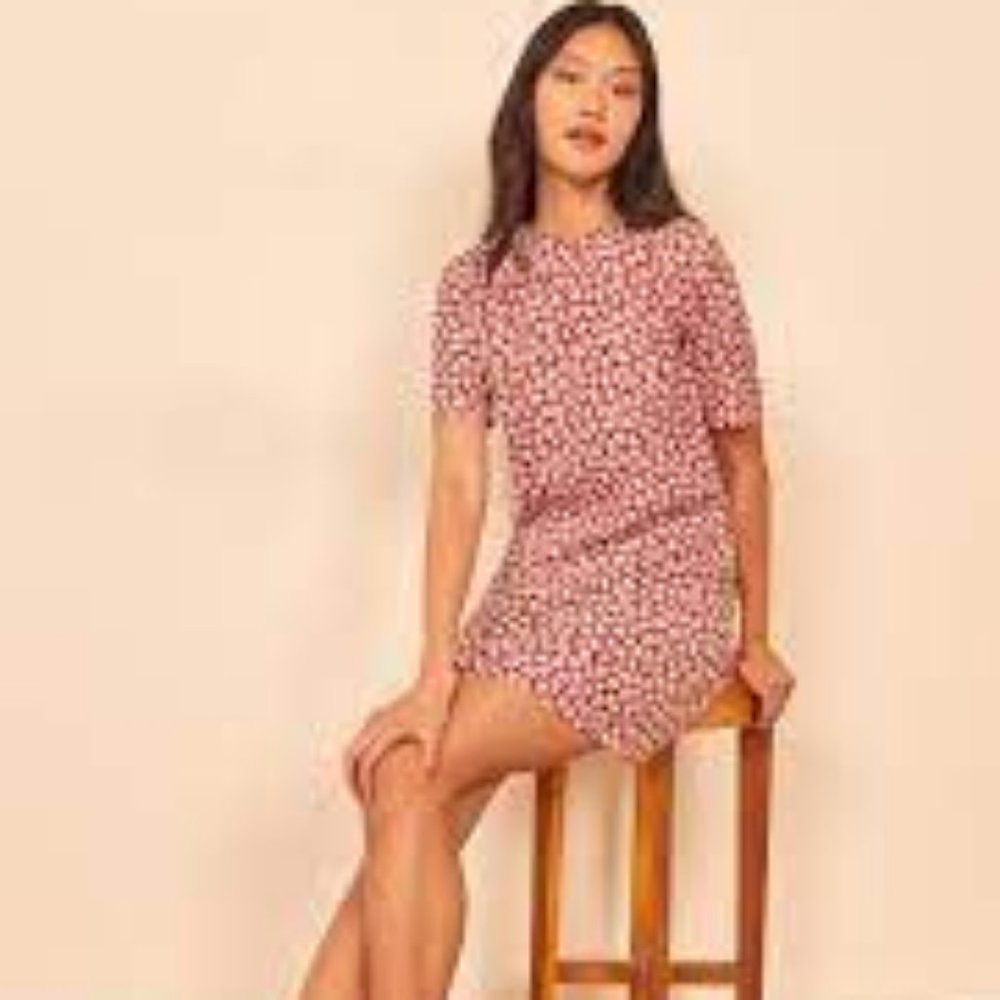 Reformation Beth Dress Grendine NWT Small